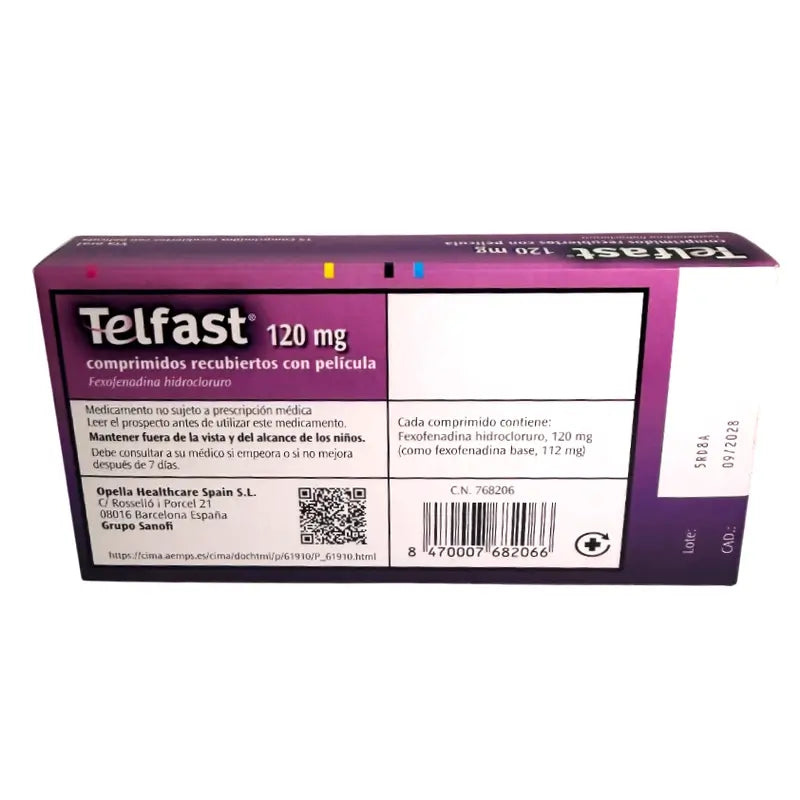 Telfast 120 mg, 15 compresse rivestite con film