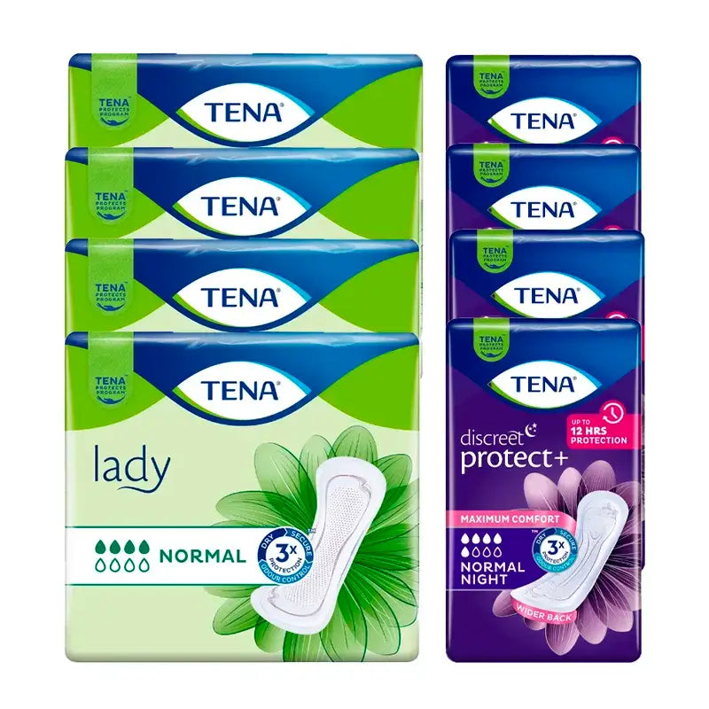 TENA Lady Normal 4 x 24 pz + TENA Discreet Normal Night 4 x 10 pz - 1 MESE