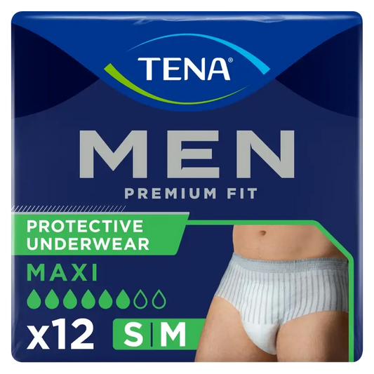 Tena Uomo Pantaloni Premium Fit Maxi taglia S-M, 12 unità
