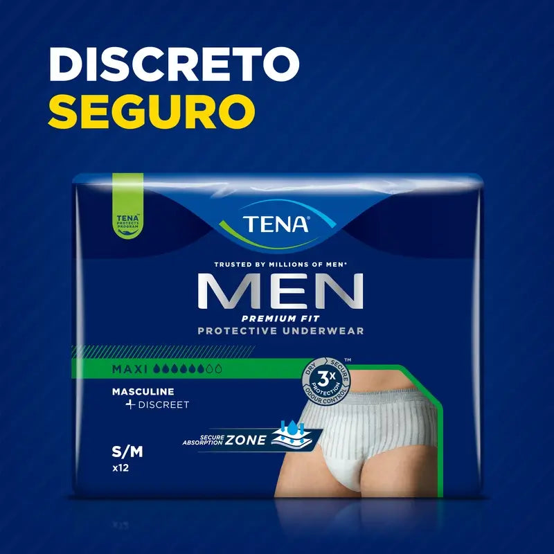 Tena Uomo Pantaloni Premium Fit Maxi taglia S-M, 12 unità