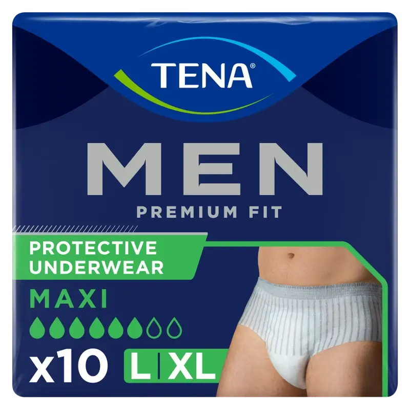 Tena Uomo Pantaloni Premium Fit Taglia L-XL, 10 pezzi.