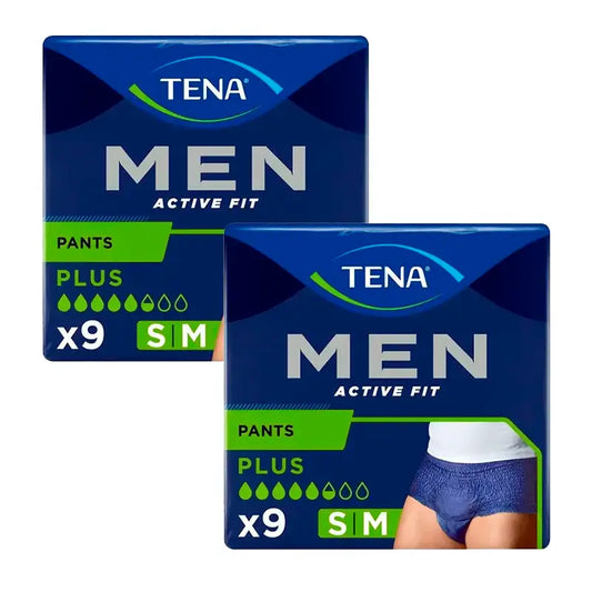 Tena Pack Uomo Pantaloni attivi taglia S-M, 2 X 9 unità