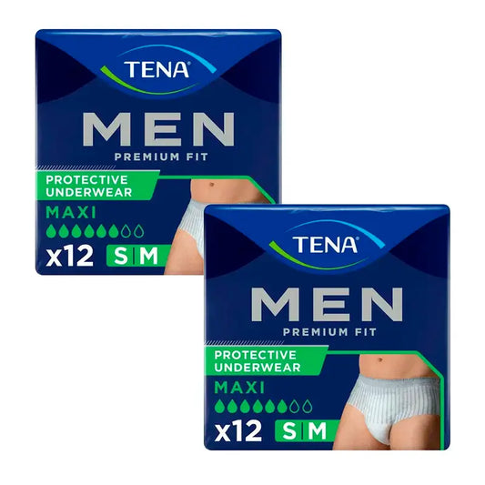 Tena Pack Uomo Pantaloni Premium Fit Taglia S-M, 2 X 12 Unità