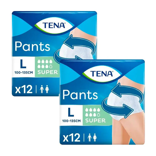 Tena Pack Pants Pantaloni assorbenti per incontinenza urina leggera taglia super large, 2 X 12 unità