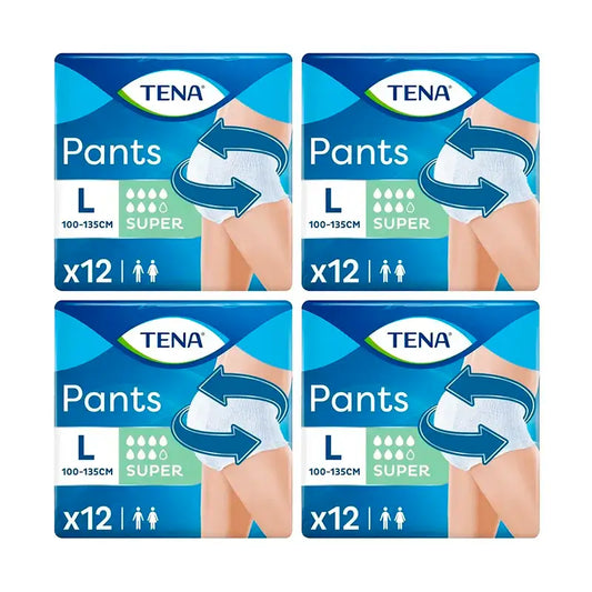 Tena Pack Pants Pantaloni assorbenti per incontinenza urina leggera taglia super large, 4 X 12 unità