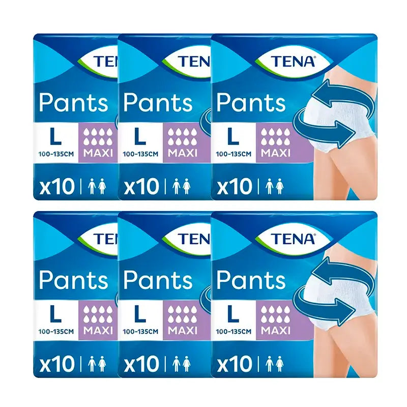 Tena Pack Pants Maxi Taglia L, 6 X 10 Pezzi.