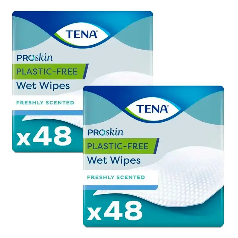 Tena Pack Proskin Salviette umidificate senza plastica, 2 X 48 unità