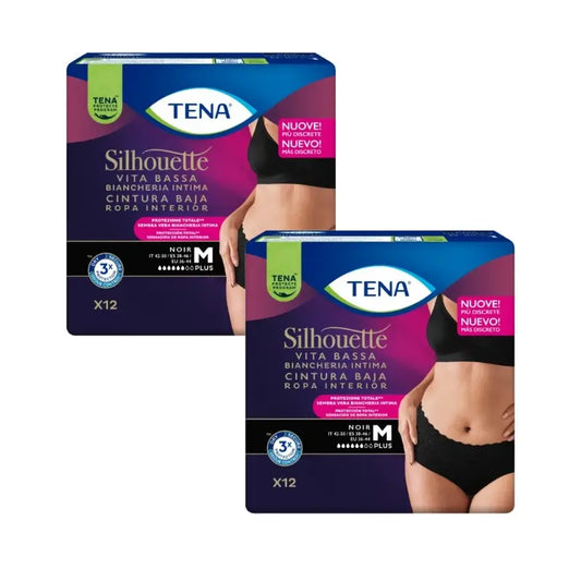 Tena Pack Silhouette normale nero a vita bassa taglia M, 2 X 10 unità