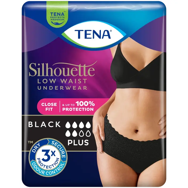 Tena Silhouette Nero Vita Bassa Grande , 10 unità