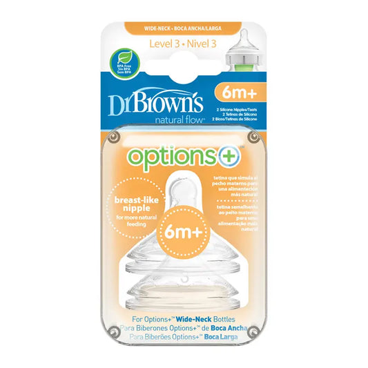 Dr. Brown's Teat Options+ Level 3 Wide Mouth, 2 pcs.