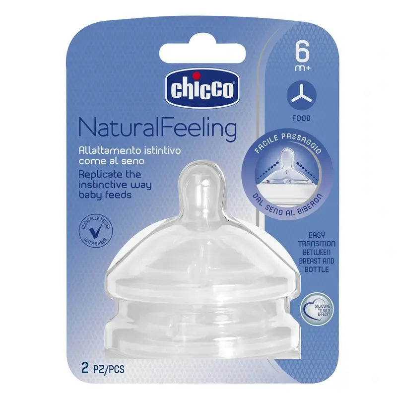 Capezzolo Chicco Naturalfeeling 2 Unità 6 M+