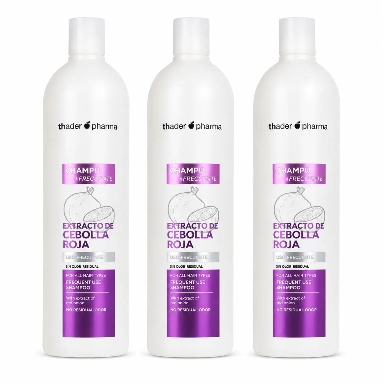 Th Pharma Shampoo alla cipolla 1000 ml, confezione da 3