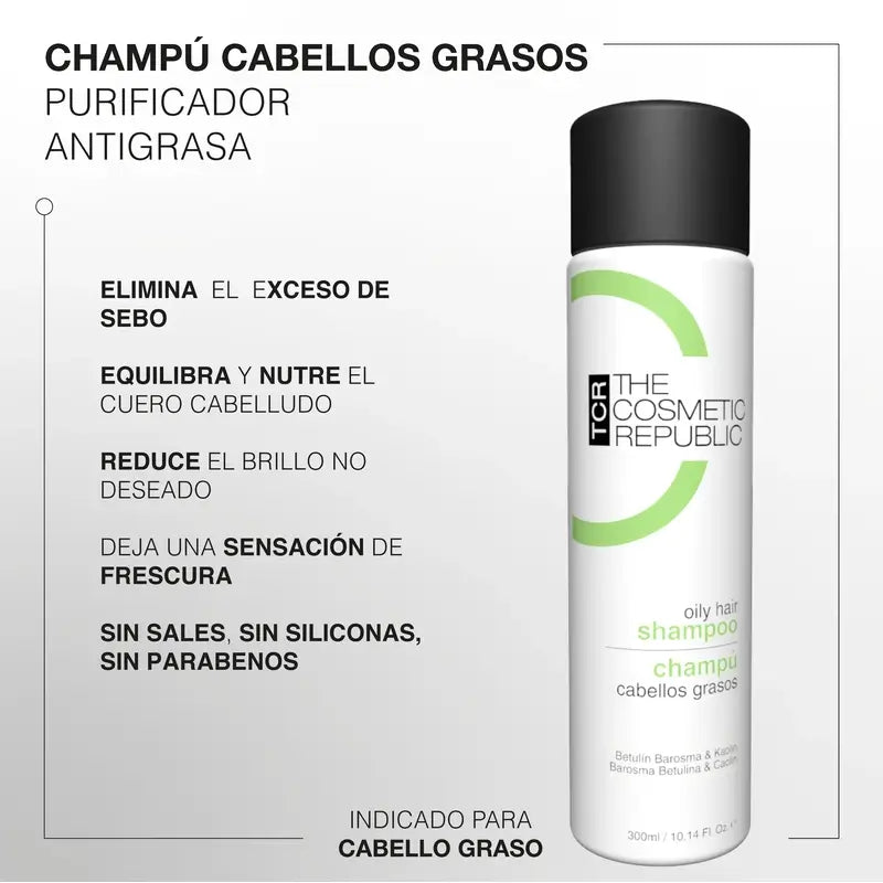 La Repubblica Cosmetica Shampoo per capelli grassi, 300 ml