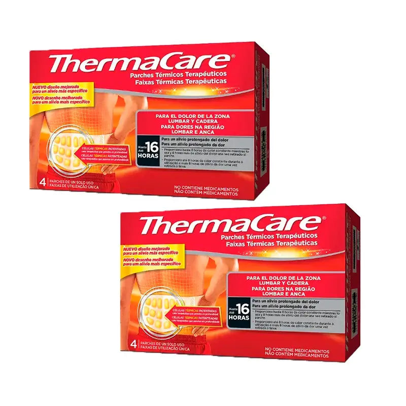 Anca lombare Thermacare, confezione da 2 x 4 unità