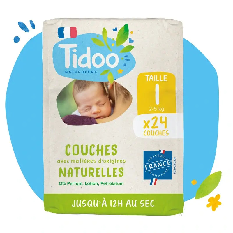Pannolini Tidoo taglia 1 2/5 Kg Eco , 24 unità