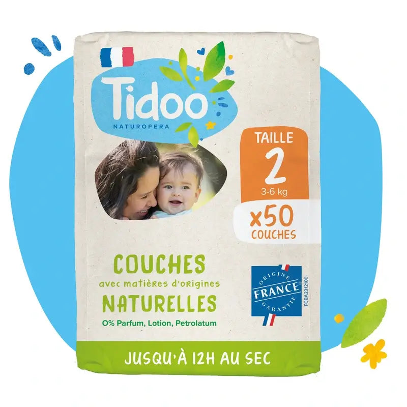 Pannolini Tidoo taglia 2 3/6 Kg Eco , 58 unità