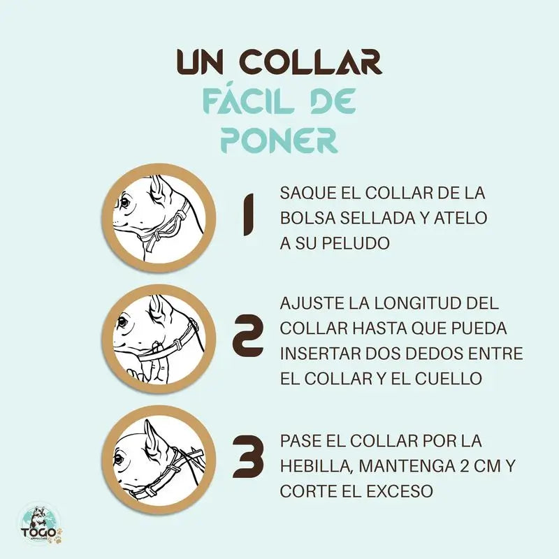 Collare repellente antiparassitario Togo per cani di tutte le taglie - Bianco