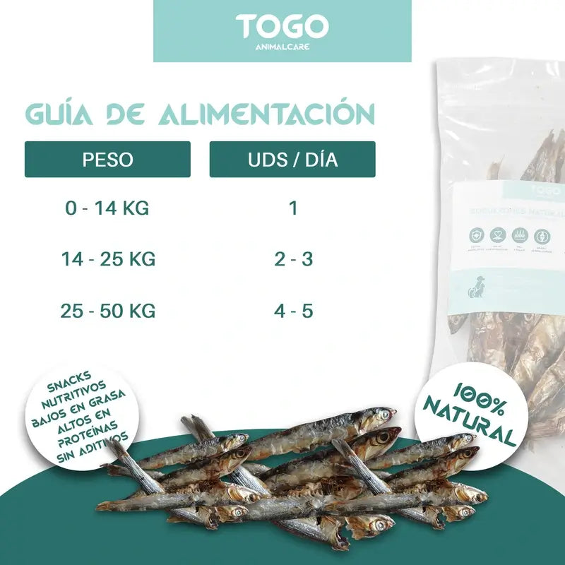 Togo Snack Acciughe secche naturali, confezione da 3 unità