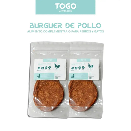 Togo Snack Natural Burger Chicken, confezione da 2 pezzi.
