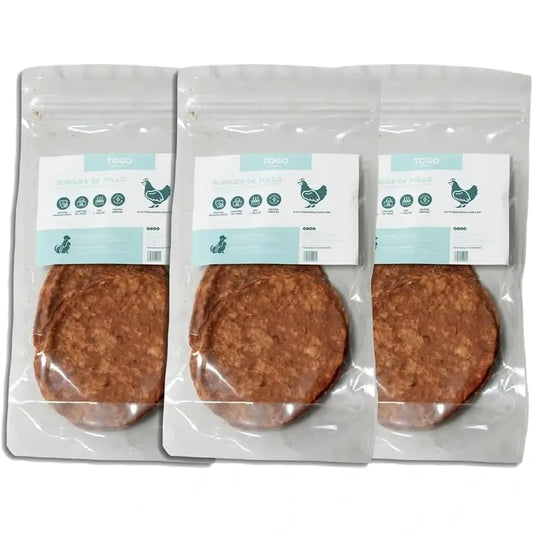 Togo Snack Natural Burger Chicken, confezione da 3 pezzi.