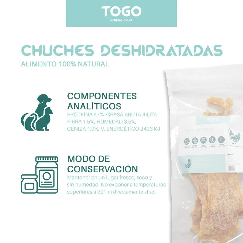 Togo Snack Strisce di pollo al naturale, confezione da 3 unità