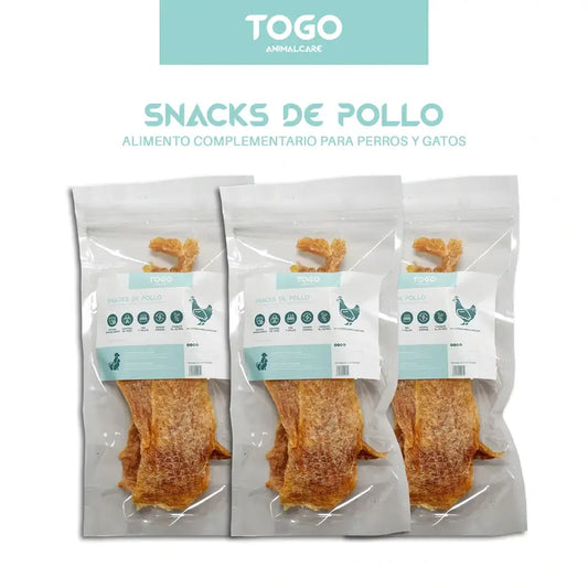 Togo Snack Strisce di pollo al naturale, confezione da 3 unità