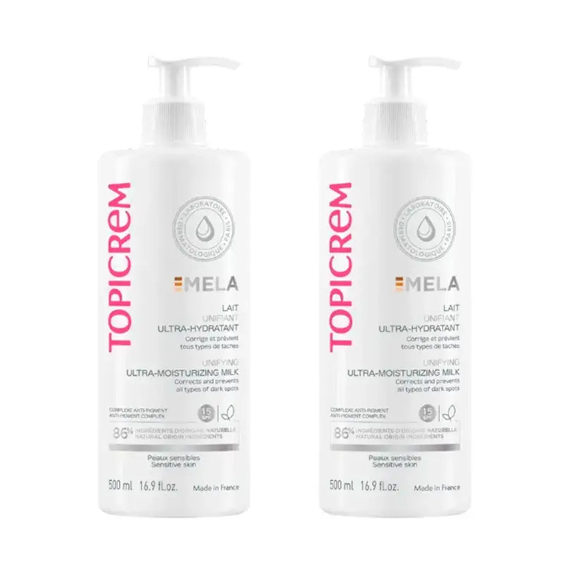 Topicrem Mela Latte corpo ultra-idratante , spf15 , Confezione 2 x 500 ml