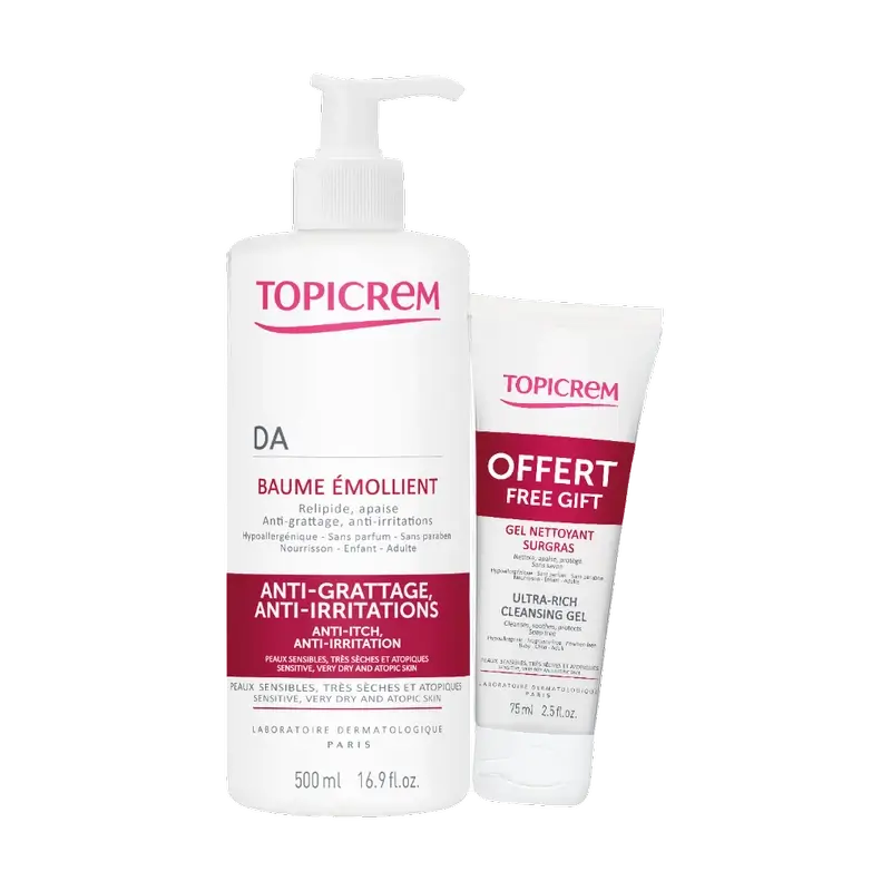 Confezione Topicrem Da Balsamo Emolliente 500 Ml + Da Gel Supergrassante 75 Ml