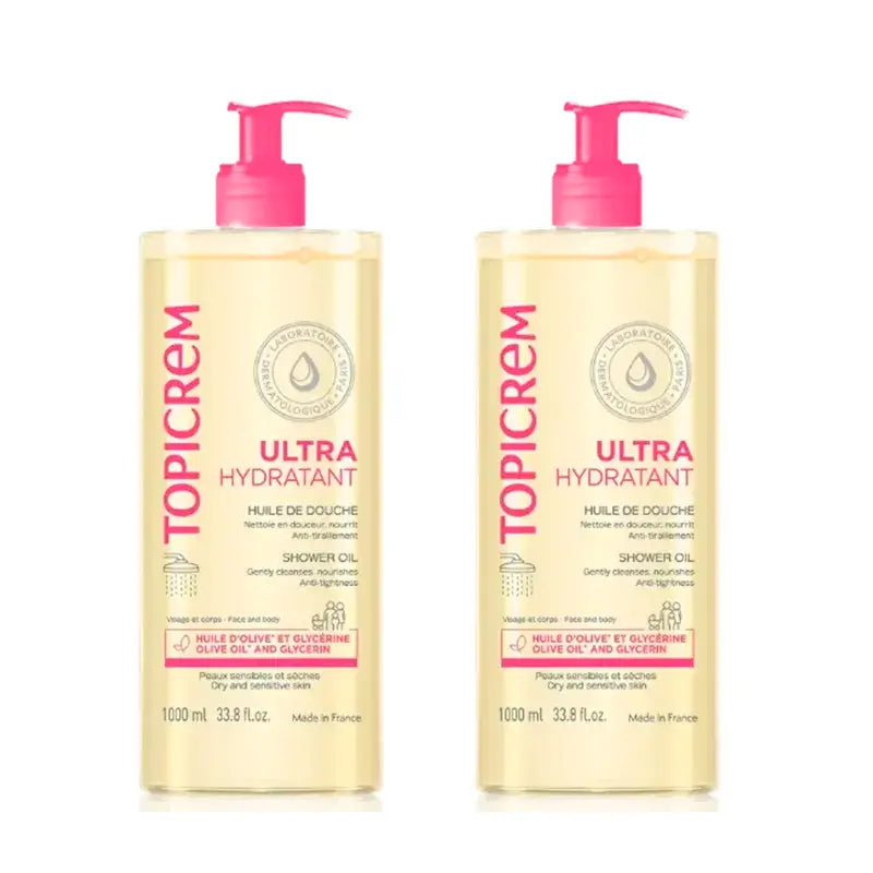 Topicrem Uh Olio doccia , Confezione 2 x 1000 ml