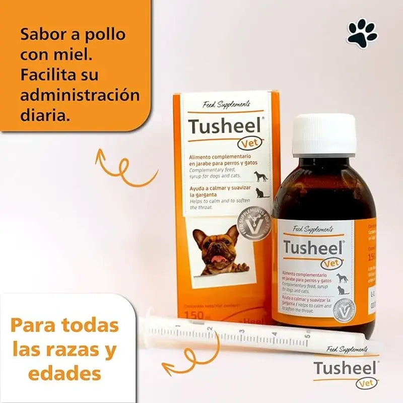 Heel Tusheel Sciroppo veterinario per la tosse di cani e gatti 150 ml