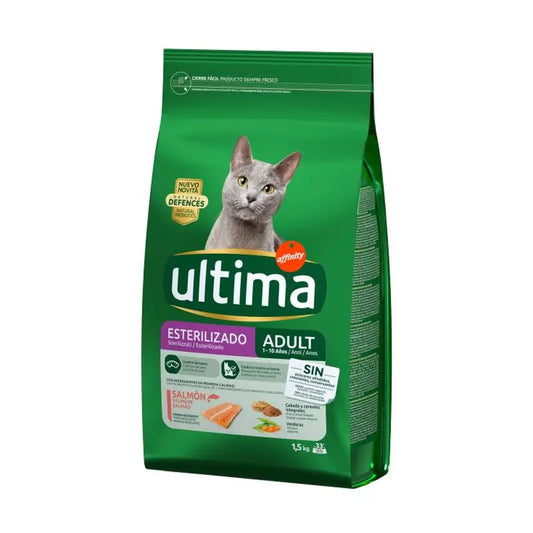 Ultima Pienso Cat Sterilizzati al salmone, 1,5 kg