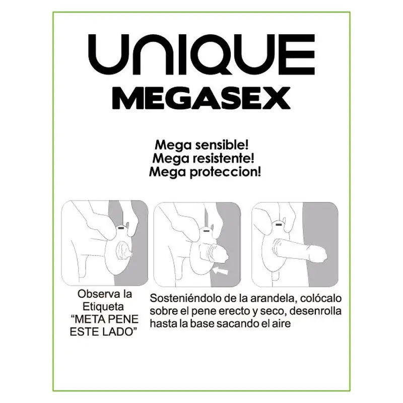 Preservativi sensibili Uniq Megasex con giarrettiera senza lattice 3 unità