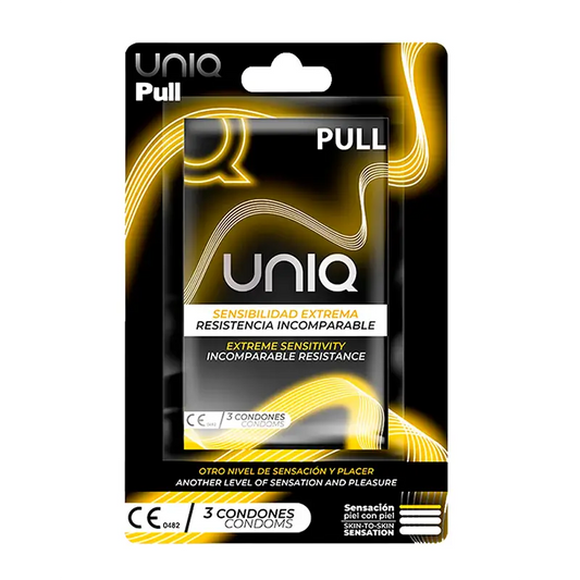Preservativi Uniq Pull con laccetti senza lattice 3 unità