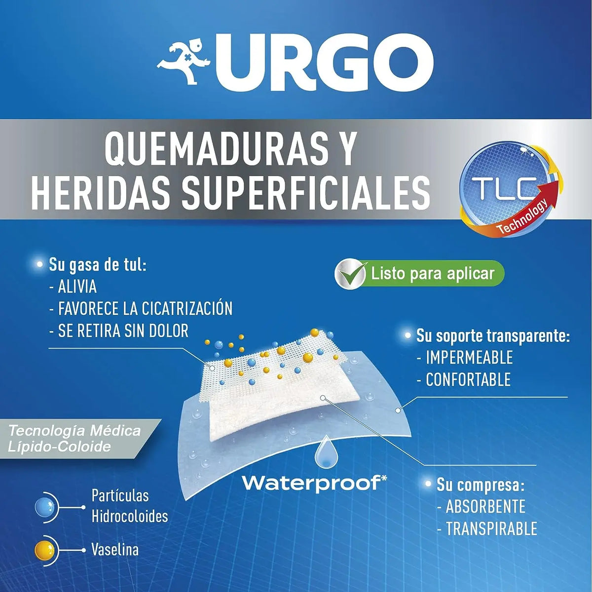 Urgo Medicazioni impermeabili per ustioni e ferite, 5 X 7 cm