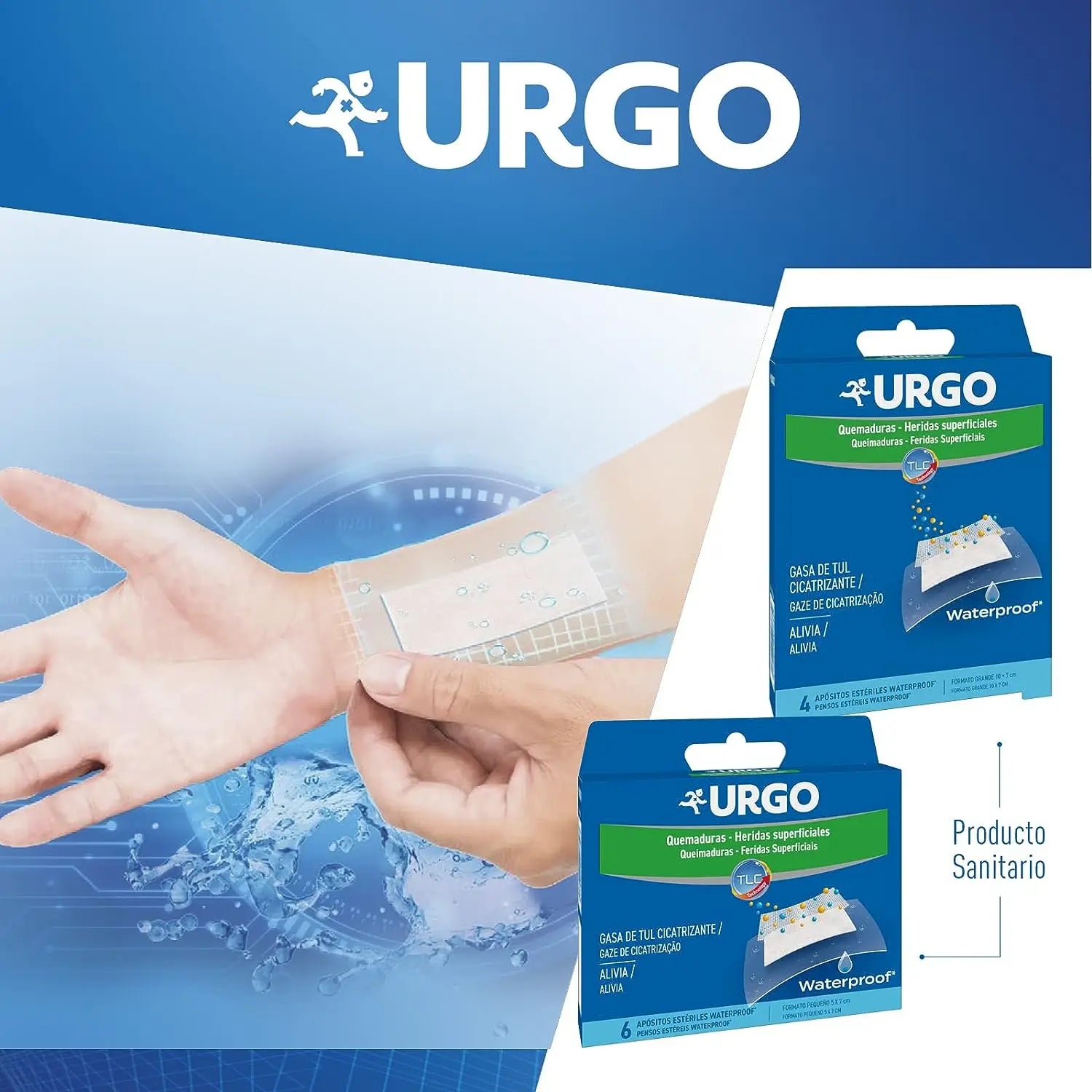 Urgo Medicazioni impermeabili per ustioni e ferite, 5 X 7 cm