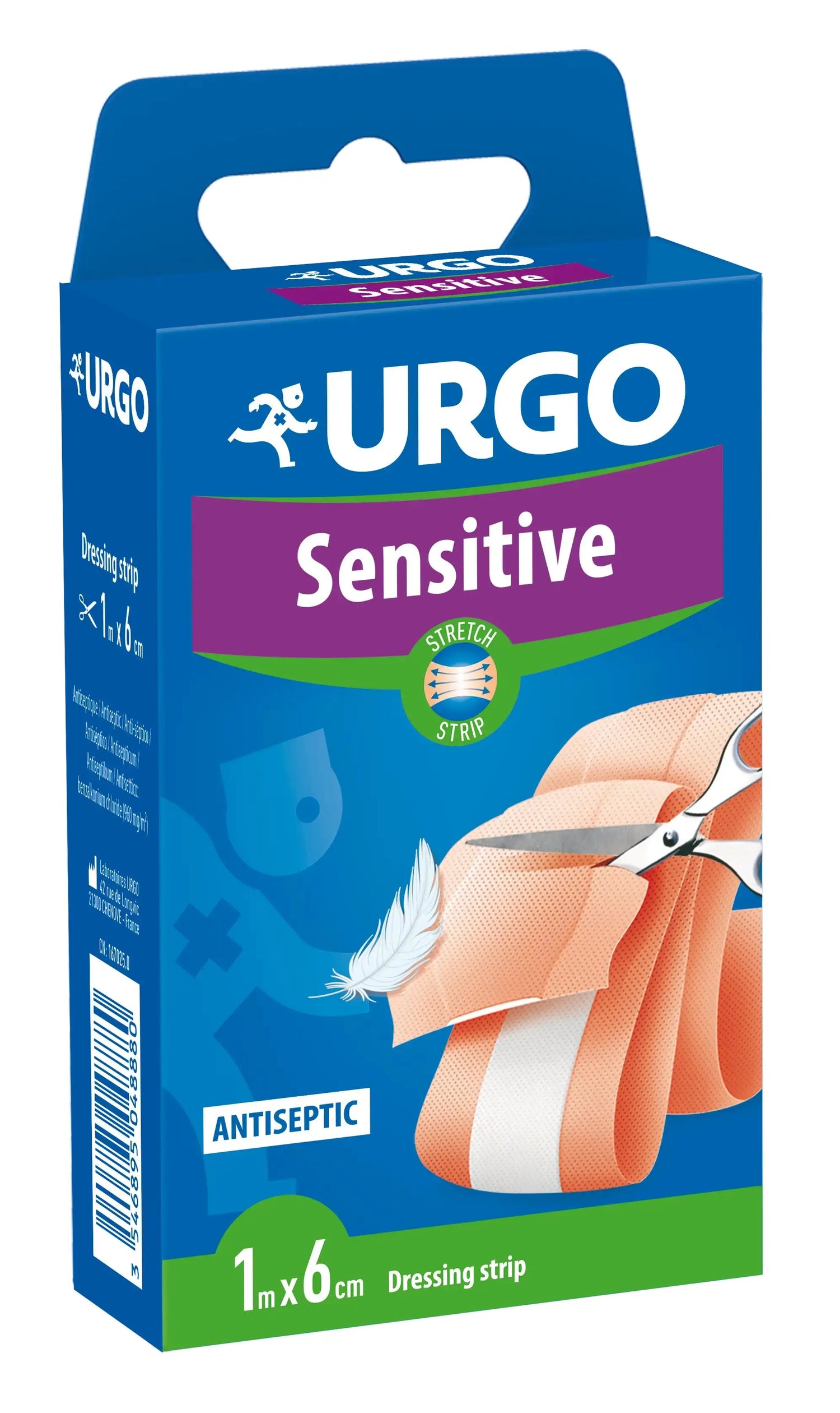 Urgo First Aid Sensitive - Fascia 1 M X 6 Cm, 1 pz.