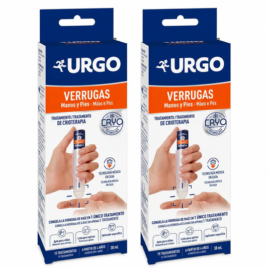 Urgo Verrugas Crioterapia - Flacone da 38 ml, 15 trattamenti, confezione da 2