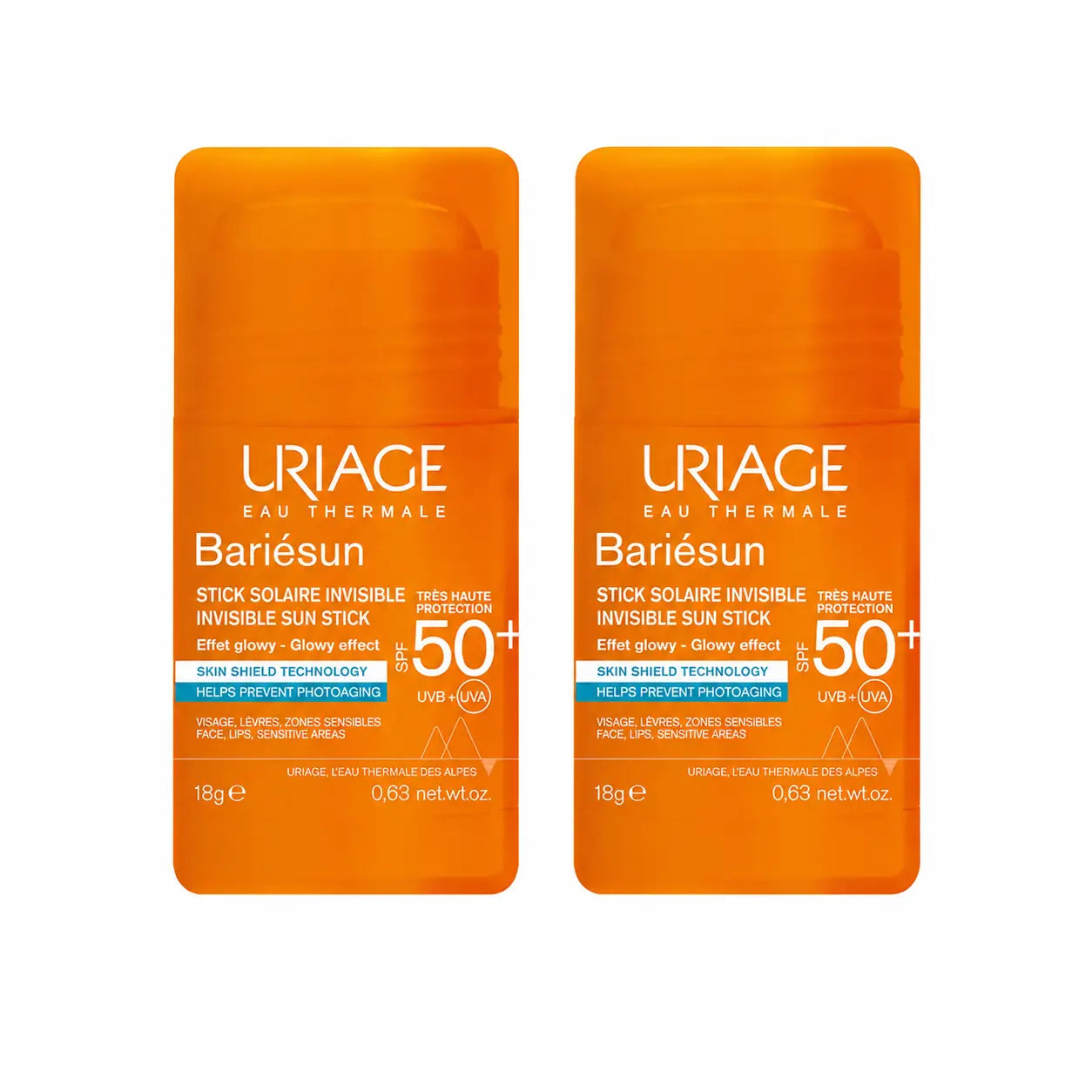 Uriage Bariésun Crema solare in stick SPF 50+ 8 g, confezione da 2