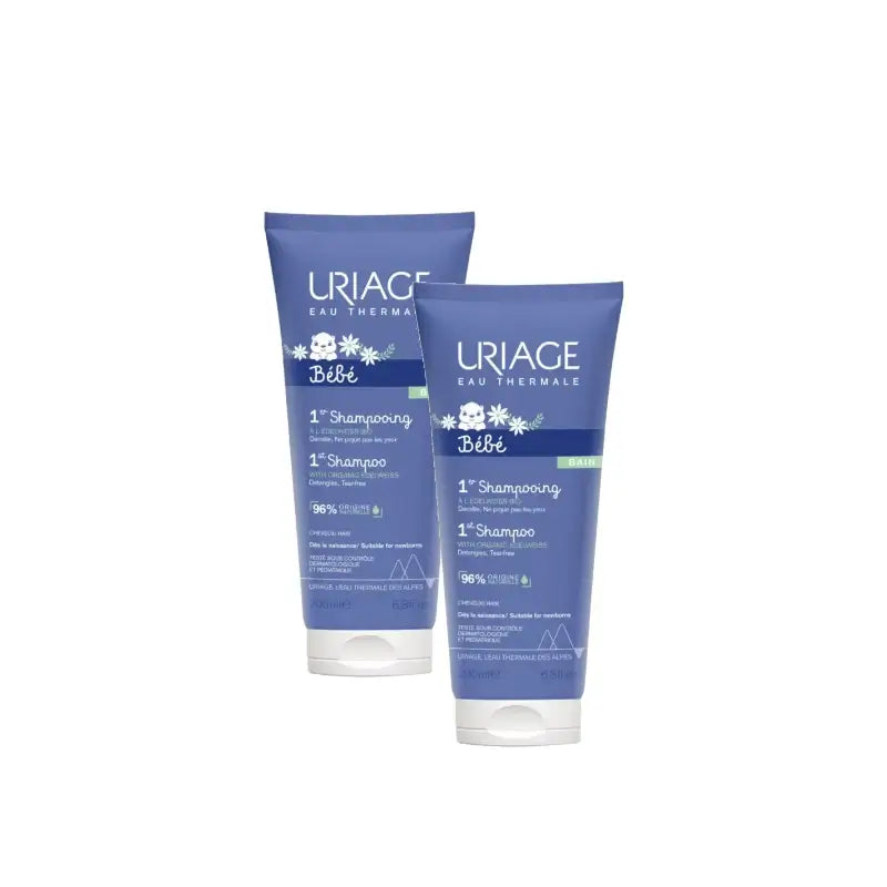 Uriage Bébé 1° Shampoo 200 ml, confezione da 2