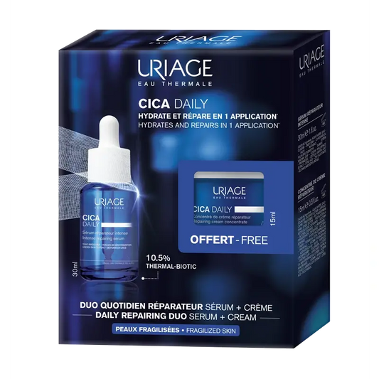 Uriage Cica-Daily Intense Repair Serum, 30 ml + Cica Daily Concentrated Repair Cream, 15 ml