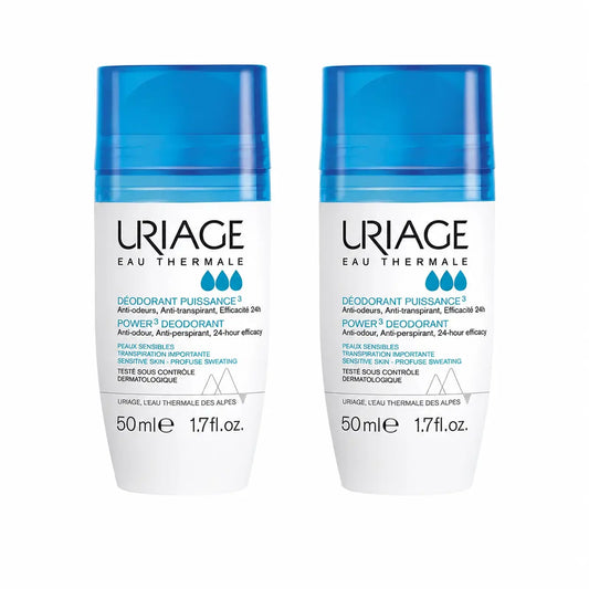Uriage Deodorante Triactivo 50 ml, efficacia 24 ore, confezione da 2