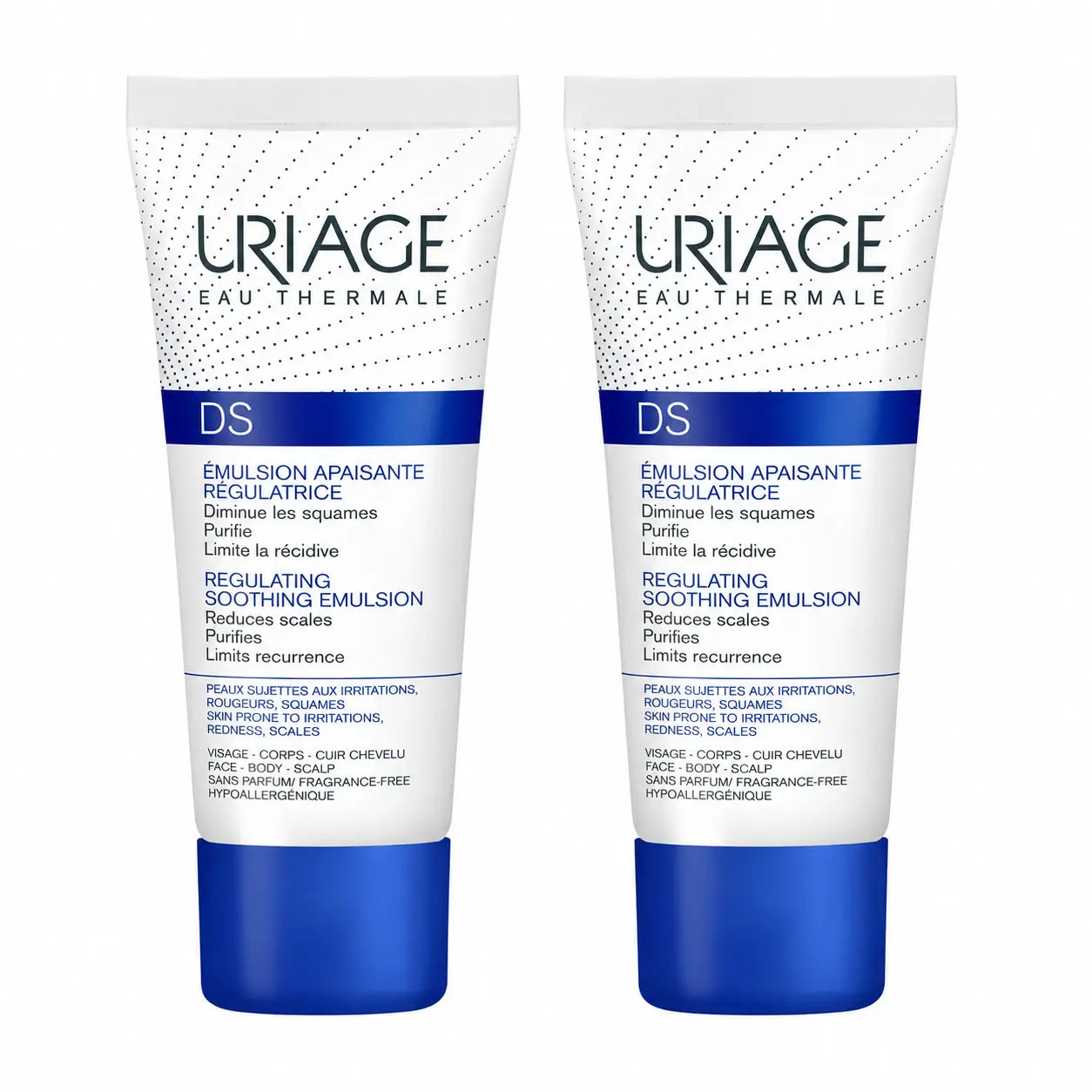 Uriage DS Emulsione Lenitiva 40 ml senza profumo, confezione da 2