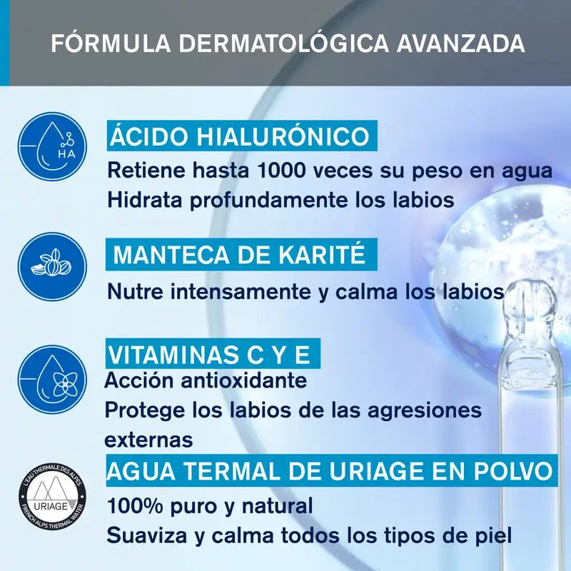 Uriage Eau Thermale Stick labbra idratante con polvere Atu 4G
