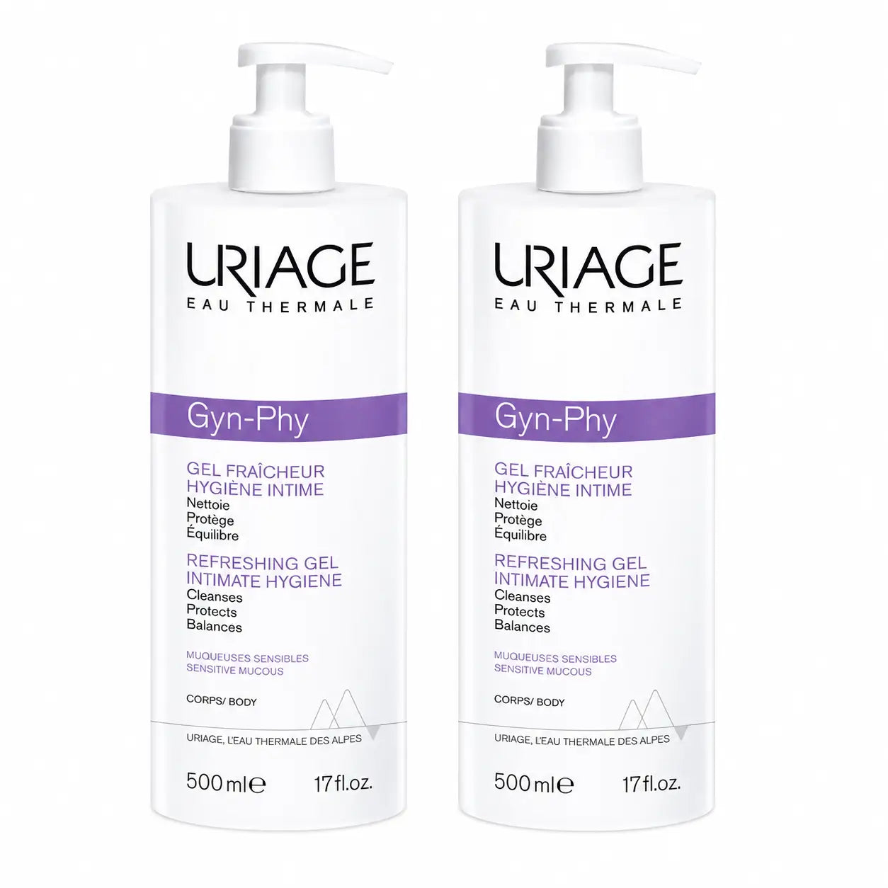 Uriage Gynphy Gel intimo, 500 ml, confezione da 2