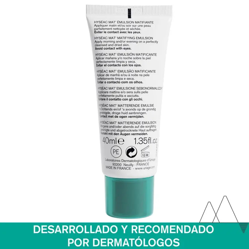 Uriage Hyséac Mat 40Ml Controllo Pori e Lucidità