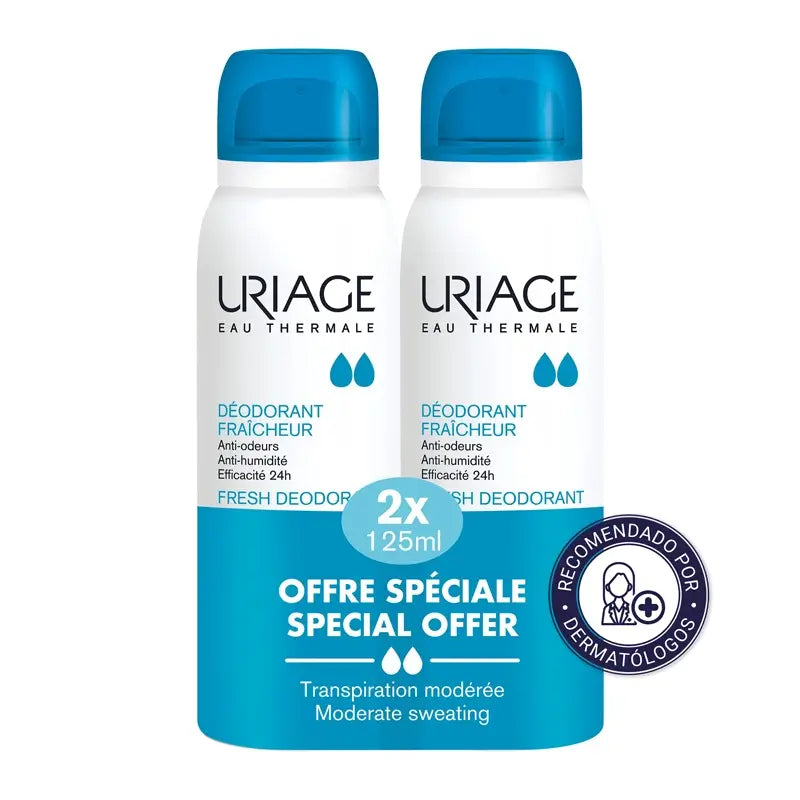 Uriage Promo Freshness Deodorante, 125 x 2 ml