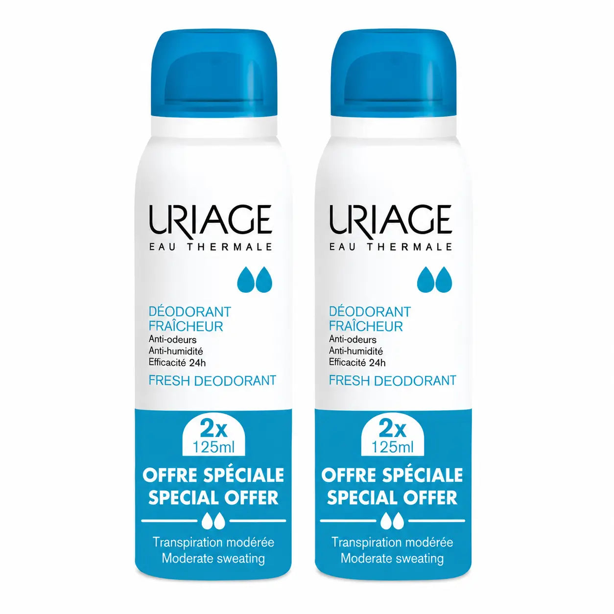 Uriage Promo Deodorante Frescor, 125 x 2 ml, confezione da 2