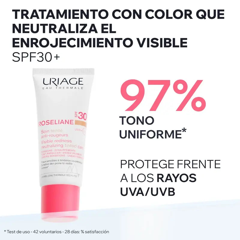 Uriage Roséliane Cc Crema Spf30 Crema colorata per pelli sensibili, arrossate, rosacee e iperreattive, 40 ml