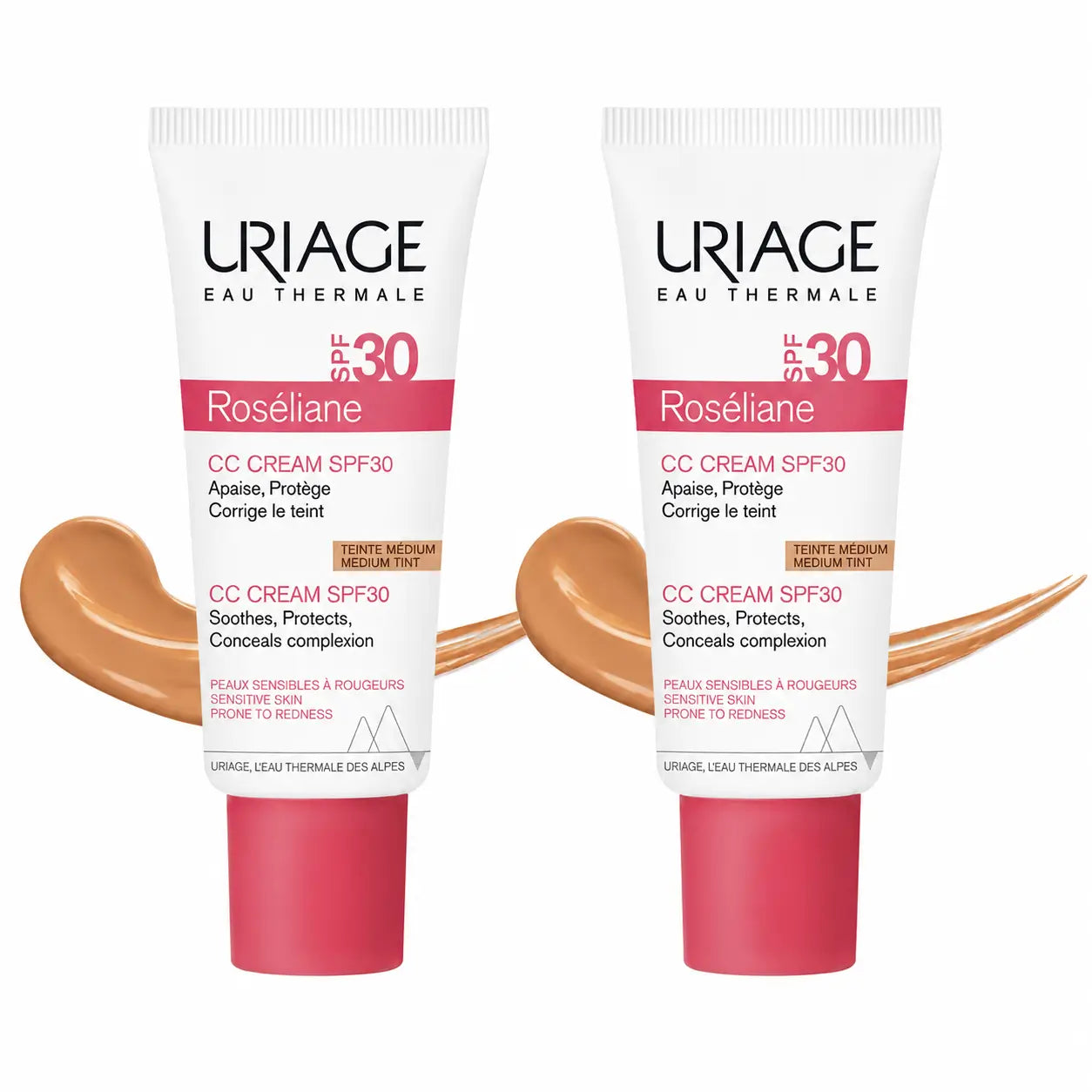 Uriage Roséliane CC Cream SPF 30, 40 ml, confezione da 2
