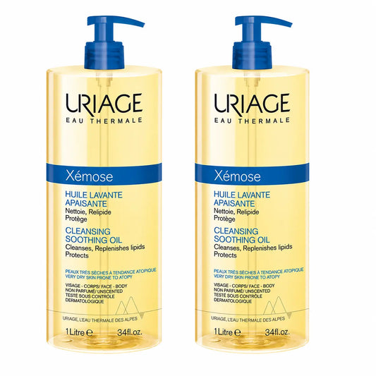 Uriage Xemose C8+ Olio detergente anti-prurito 1000 ml, confezione da 2